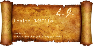 Lositz Júlia névjegykártya
